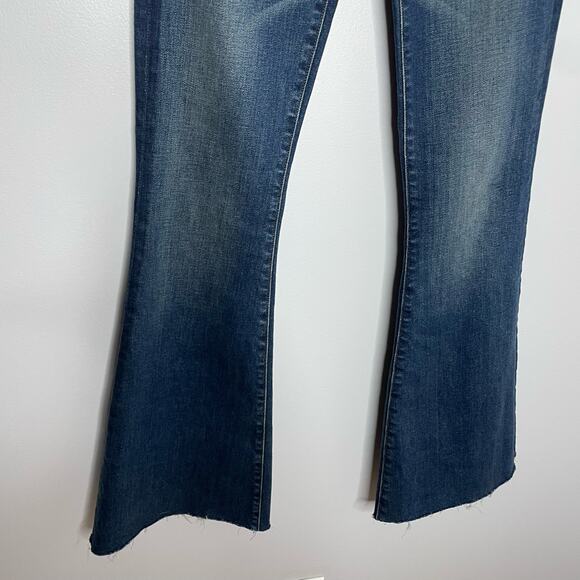 McGuire Denim  Flare Wide Leg Distressed Jeans High Rise Raw Hem Boho Sz. 24 - Picture 3 of 11
